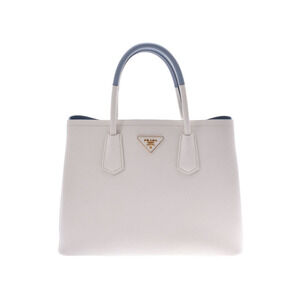 Prada Handbag White Blue Saffiano Strap